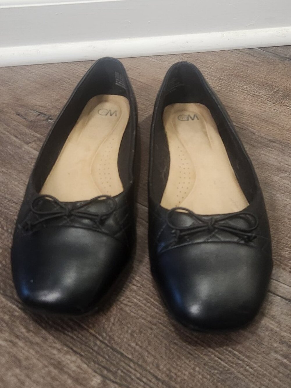 Black Ballet Flats CM Shoes Quilted Design